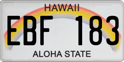 HI license plate EBF183