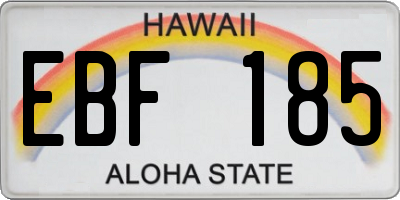 HI license plate EBF185