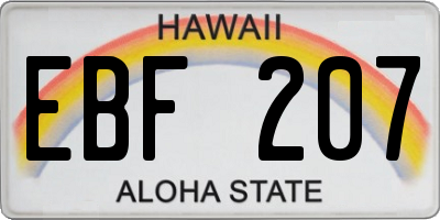 HI license plate EBF207