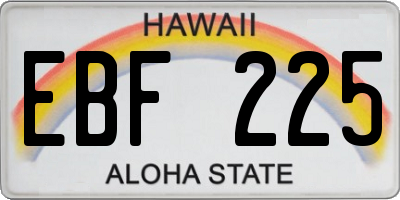 HI license plate EBF225