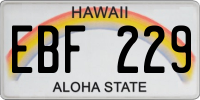 HI license plate EBF229