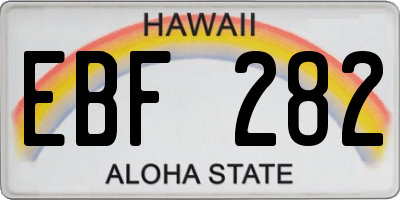 HI license plate EBF282