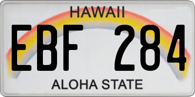HI license plate EBF284