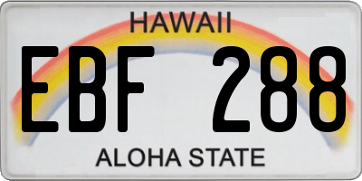 HI license plate EBF288