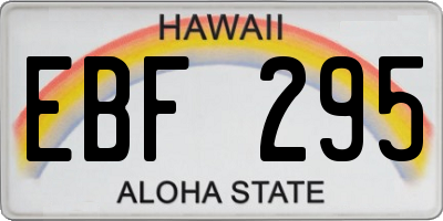 HI license plate EBF295
