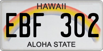 HI license plate EBF302