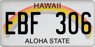 HI license plate EBF306