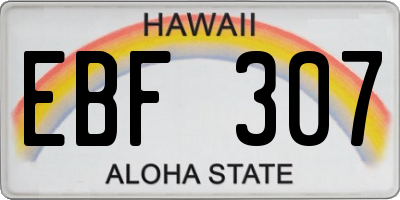 HI license plate EBF307