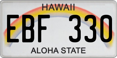 HI license plate EBF330