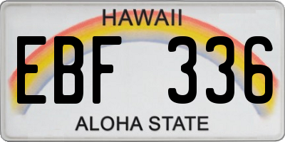 HI license plate EBF336