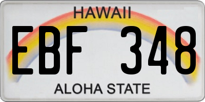 HI license plate EBF348
