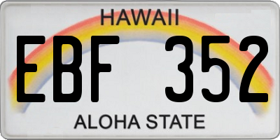 HI license plate EBF352