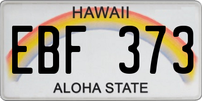 HI license plate EBF373