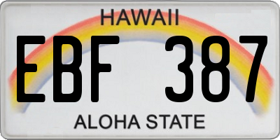 HI license plate EBF387