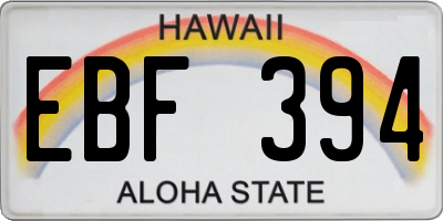HI license plate EBF394