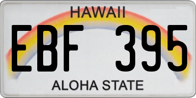 HI license plate EBF395