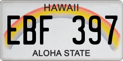 HI license plate EBF397