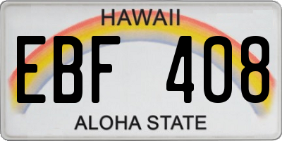 HI license plate EBF408