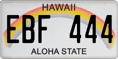 HI license plate EBF444