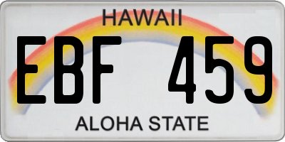 HI license plate EBF459