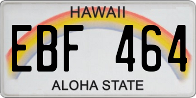 HI license plate EBF464