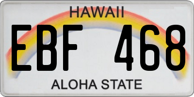HI license plate EBF468