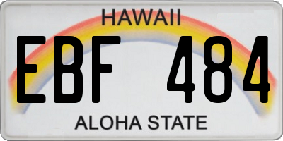 HI license plate EBF484