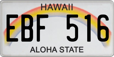 HI license plate EBF516