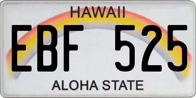 HI license plate EBF525