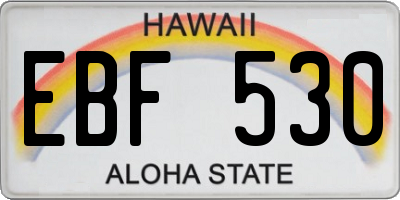 HI license plate EBF530