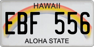 HI license plate EBF556