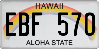 HI license plate EBF570