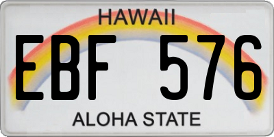 HI license plate EBF576