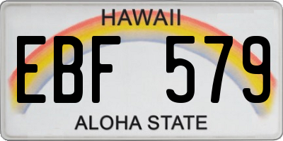 HI license plate EBF579