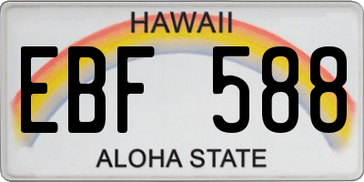HI license plate EBF588