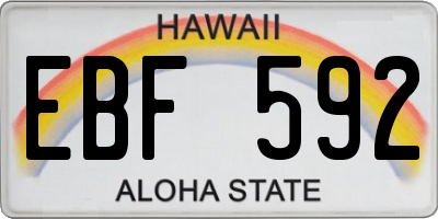 HI license plate EBF592