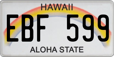 HI license plate EBF599