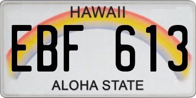 HI license plate EBF613