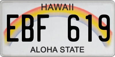 HI license plate EBF619