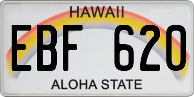 HI license plate EBF620