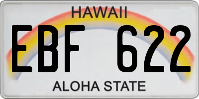 HI license plate EBF622