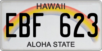 HI license plate EBF623