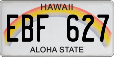 HI license plate EBF627