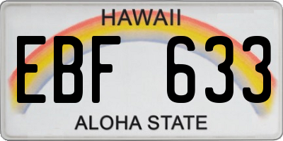 HI license plate EBF633