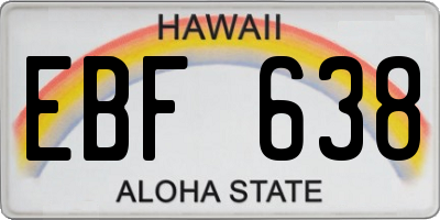 HI license plate EBF638