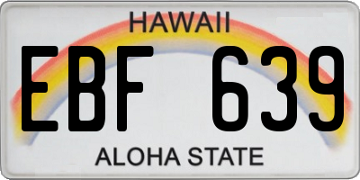 HI license plate EBF639