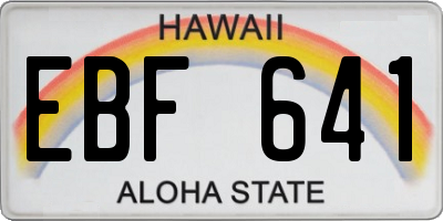 HI license plate EBF641