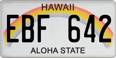 HI license plate EBF642