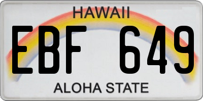 HI license plate EBF649