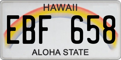 HI license plate EBF658